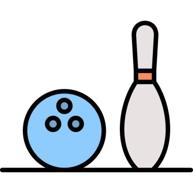 Bowling ikonu tasarımı vektör çizimi