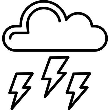 bulut şimşeği tahmin simgesi ana hatlar biçiminde