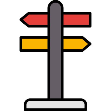 Yol işareti simgesinin vektör illüstrasyonu