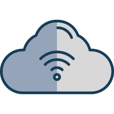 Bulut hesaplama vektör simgesi düzenlenebilir