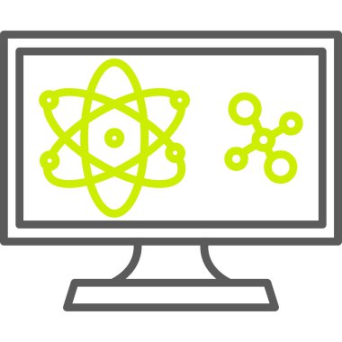 Beyaz arkaplanda izole edilmiş bilgisayar simgesi, vektör illüstrasyonu