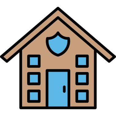 ev evi simgesi renk ana hatları vektörü