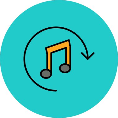 vektör müzik simgesi, modern tasarım illüstrasyonu