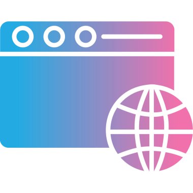 Dünya haritası simgesinin vektör illüstrasyonu