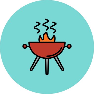 bbq vektör simgesi modern basit tasarım
