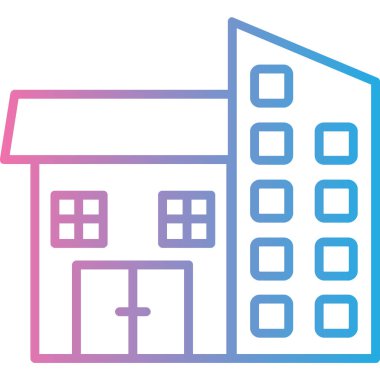 Bina. Web simgesi basit illüstrasyon