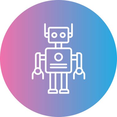 robot. Web simgesi basit illüstrasyon