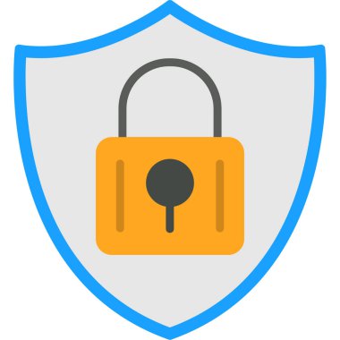 güvenlik asma kilidi simgesi düz biçiminde