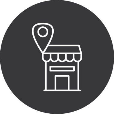 konum pin konum simgesi ana hat biçiminde