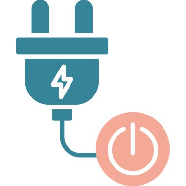 Elektrik vektör simgesi. Beyaz arkaplanda izole edilmiş basit resimleme