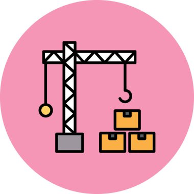 Bir vinç simgesinin vektör illüstrasyonu