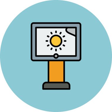 Bilgisayar simgesi. Web için bilgisayar vektör simgelerinin özet çizimi