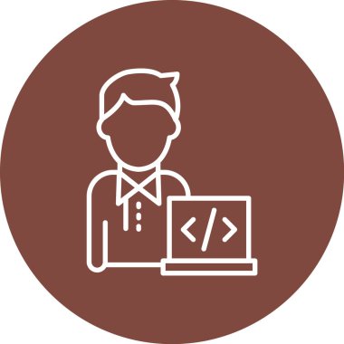 Programcı. Web simgesi basit illüstrasyon