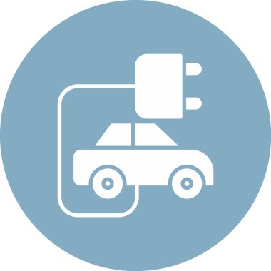 Electric Car modern simgesi, vektör illüstrasyonu