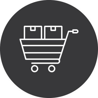 Alışveriş arabası ikon vektör illüstrasyonu