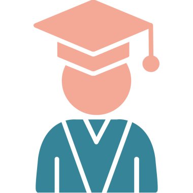Mezun. Web simgesi basit illüstrasyon