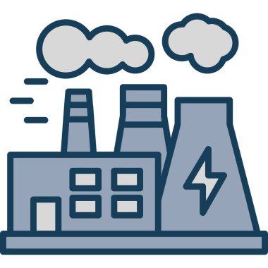 Fabrika. Web simgesi basit illüstrasyon