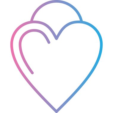 Kalp. Web simgesi basit illüstrasyon