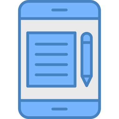 Kalem ikonlu akıllı telefon. düzenlenebilir dış hat vektör doldurma dizaynı