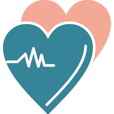 Kalp ikonu vektör illüstrasyonu