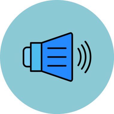 Konuşmacı. Web simgesi basit illüstrasyon