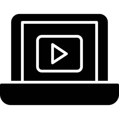 vektör glyph düz simgesini çal