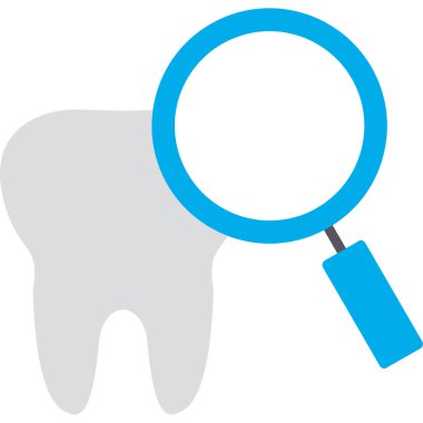 Diş ikonu. Web için basit bir diş vektörü simgesi çizimi