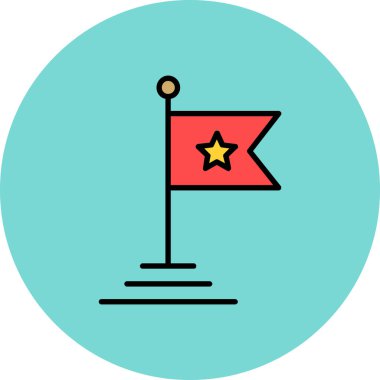 Bayrak. Web simgesi basit illüstrasyon