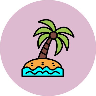 Vektör palmiye ağaç simgesiyle