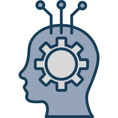 Beyin dişlileri. Web simgesi basit illüstrasyon