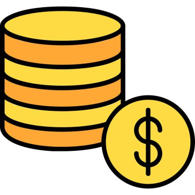 Bozuk paralar para simgesi - taslak biçimi