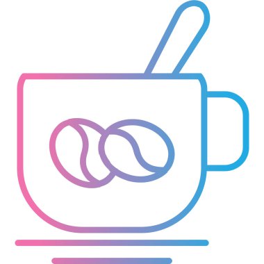 Kahve. Web simgesi basit illüstrasyon