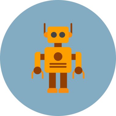 robot. Web simgesi basit illüstrasyon