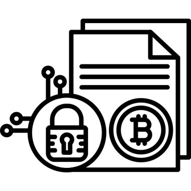 Ana hat biçiminde bitcoin kilit simgesi