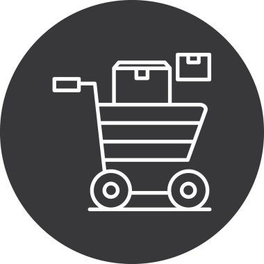 Sepet ikonlu alışveriş arabası, basit tasarım.