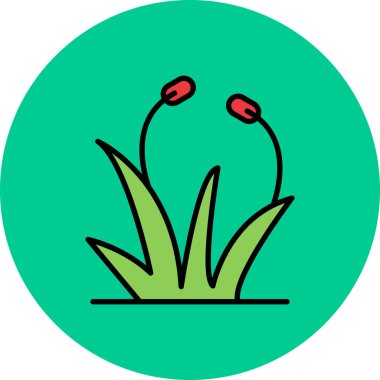 Bitki. Web simgesi basit illüstrasyon