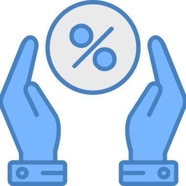 Madeni para ikonu olan el. vektör çizimi tasarımı