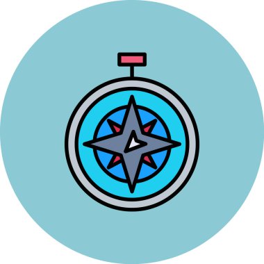 Pusula. Web simgesi basit illüstrasyon