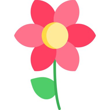 Beyaz arkaplandaki bir çiçeğin vektör çizimi