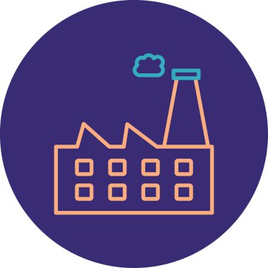 Bir fabrika simgesinin vektör illüstrasyonu
