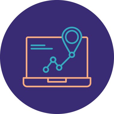 Konum haritası. Web simgesi basit illüstrasyon