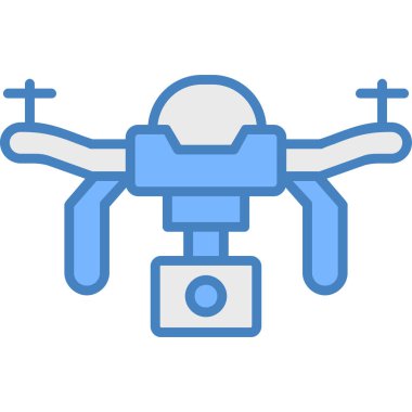 İHA simge vektörü. İnce çizgi işareti. renk kontur sembolü resimlemesi