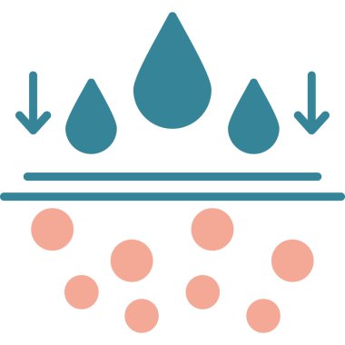 Bir su damlası simgesinin vektör illüstrasyonu