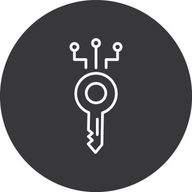 anahtar ağ simgesi, vektör illüstrasyonu