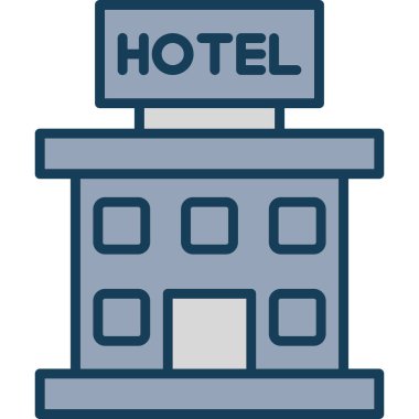 Otel simgesi, vektör illüstrasyonu