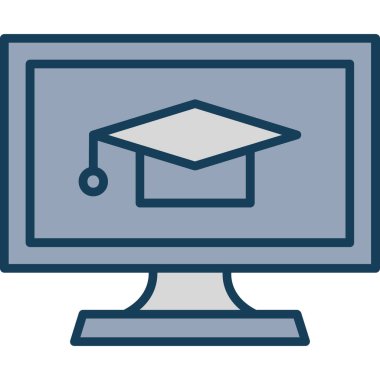 Çevrimiçi eğitim vektörü simgesi