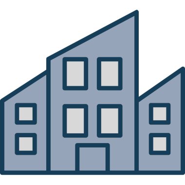 Bina. Web simgesi basit illüstrasyon