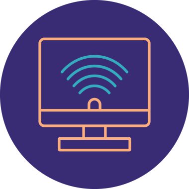 Bilgisayar ekranı. Web simgesi basit illüstrasyon