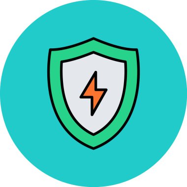 Bir kalkan simgesinin vektör illüstrasyonu