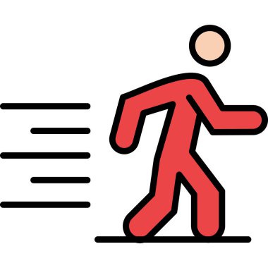 Yürüyen Adam simgesi renk ana hatları vektörü